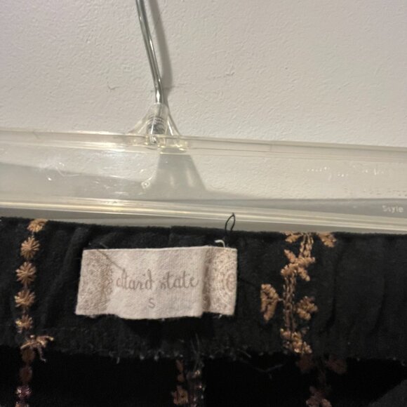 Altar’d State Gold & Black Velvet Wide Leg Pants Size Small - Picture 3 of 5